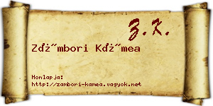 Zámbori Kámea névjegykártya